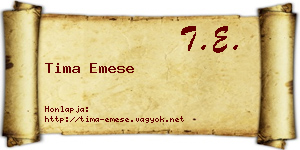 Tima Emese névjegykártya